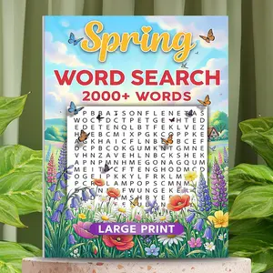 2026 Spring New Word Search Notebook, Casual Puzzle Book, Perfect for Commuting and Leisure, Family Interaction Choice (no Pen Included)
