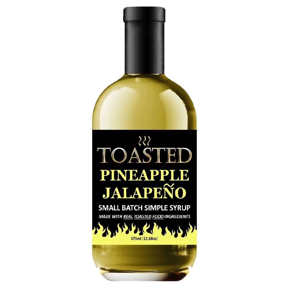 TOASTED Pineapple Jalapeno 375ml Small Batch Simple Syrup made w/ REAL TOASTED FOOD ingredients - created for Old Fashioneds, amazing in Craft Cocktails!