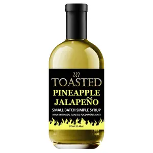 TOASTED Pineapple Jalapeno 375ml Small Batch Simple Syrup made w/ REAL TOASTED FOOD ingredients - created for Old Fashioneds, amazing in Craft Cocktails!
