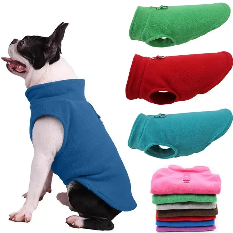 Solid Color Pet Vest, Thick and Warm Pet Clothes with Traction Buckle, Polar Fleece Pet Fashion Outerwear, Pet Supplies for Dogs & Cats, Valentine's D