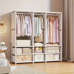 Home Organization Storage Cabinet, Thick Fabric Organizer, Stable Steel Frame, Assembled Wardrobe, Office & Entryway Storage Solutions, Closet Storage Cabinet
