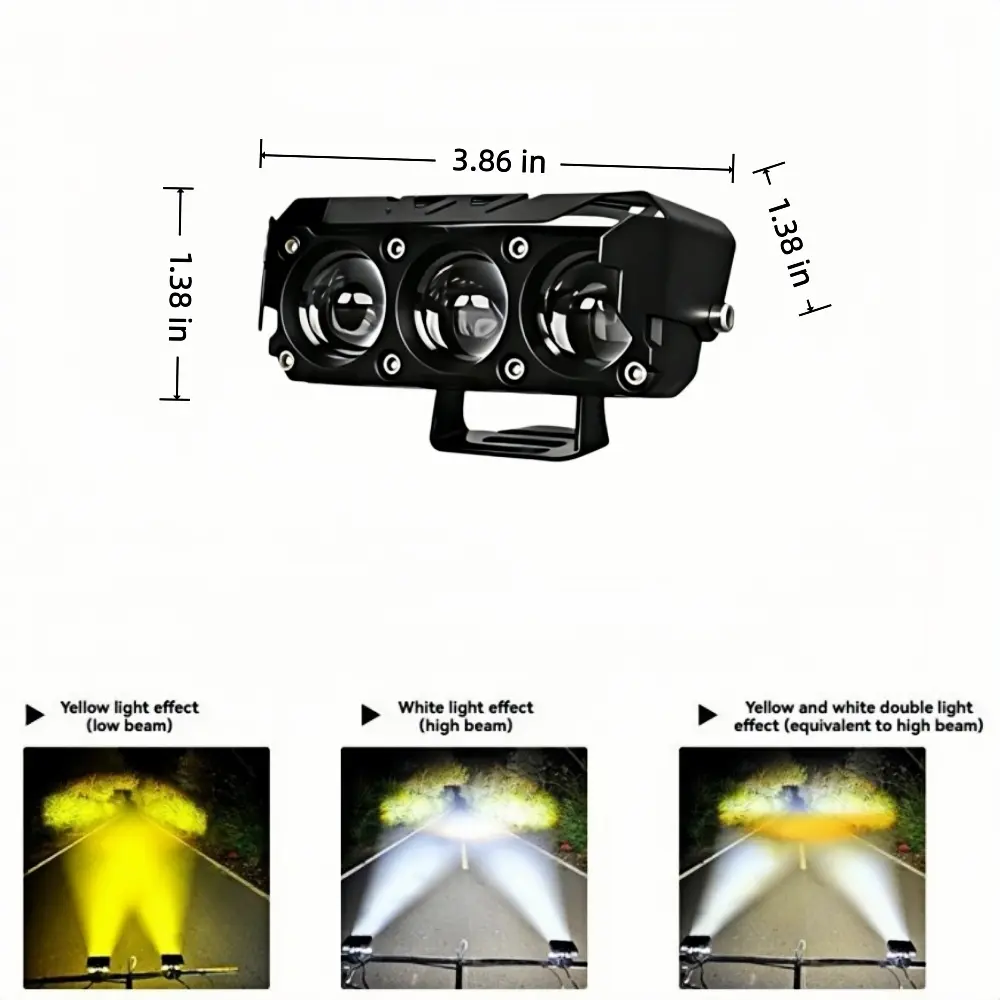 Dual-Color Laser Cannon LED Fog & Driving Pod atv Lights deliver switchable white and amber high-low beam on, all off-road and street vehicles including touring wheel tail strip offroad battery life, Led Emergency F,curved bar