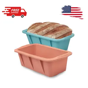 Silicone Bread Loaf Pan, 2 PCS Rectangular Non-Stick Baking Mold