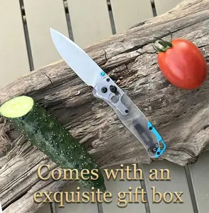 transparent acrylic handle pocket fruit knife outdoor camping knife camping knife, suitable for camping, outdoor, free gifts