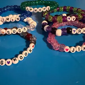 BANGTAN BIAS BRACELETS Themed Beaded Design for Fans Versatile Stylish Accessory Perfect for Any Outfit