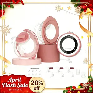 Momcozy Breast Pump V1 Pro Hospital-Grade, Hands-Free & Portable Wearable Pump, Upgraded Electric Pump with 3 Fine-Tuned Rhythms|15 Levels, Come with Leak-Proof DoubleFit Flange, Cozy Red,B