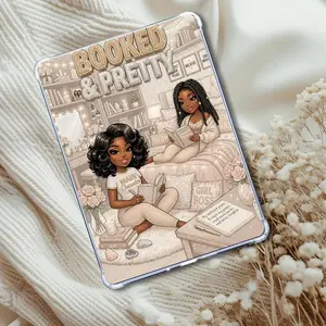 Tan and White Booked & Pretty Black Girl: Kindle or eReader Decor for Book Lovers