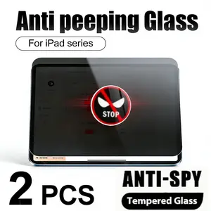 2pc Privacy Tempered Glass Screen Protector for Tablets, Compatible with iPad Air 8/m4, 9h Hardness, Anti-Spy, Anti-Fingerprint, Bubble-Free, Easy Installation