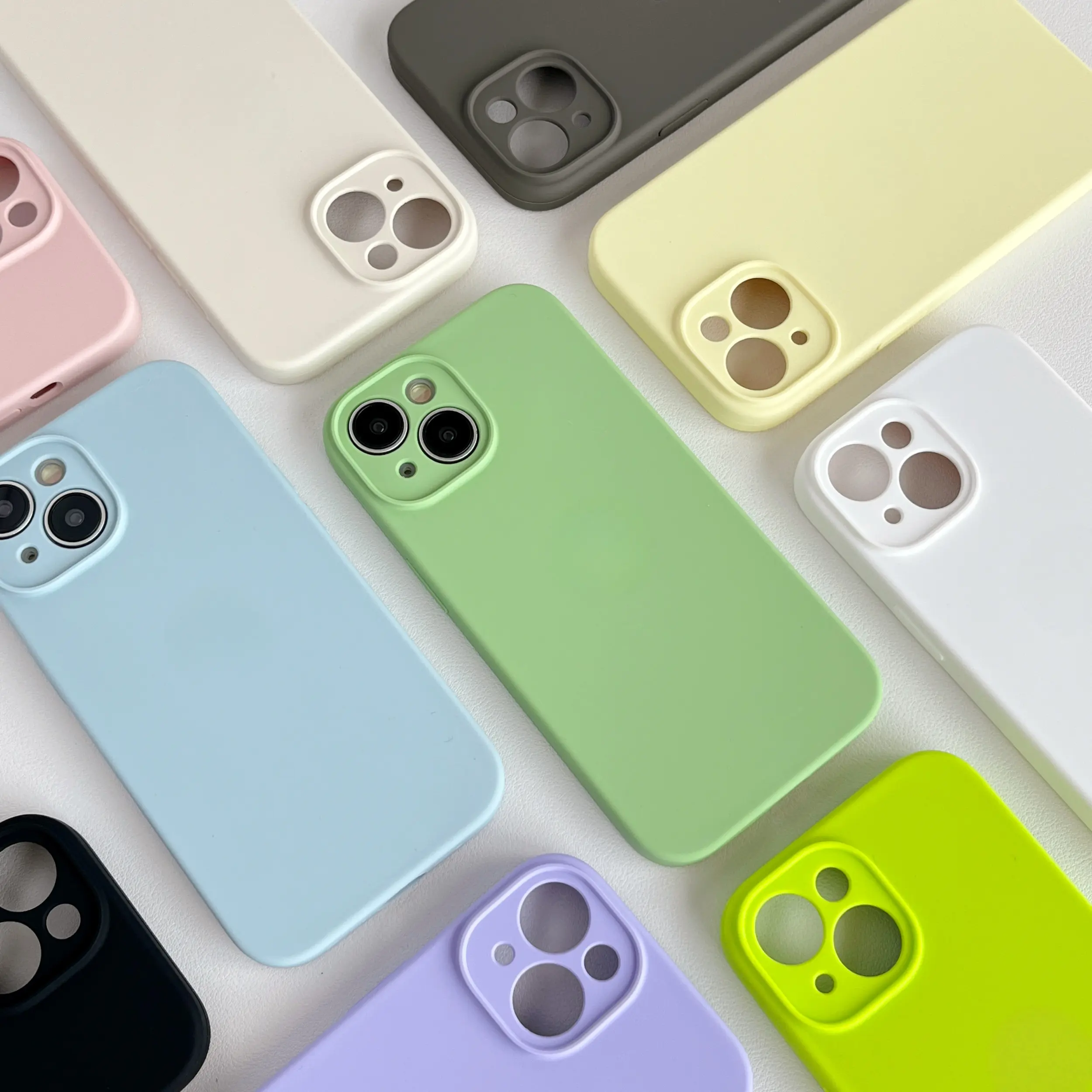 Minimalist Matte Liquid Silicone iPhone Case, Slim Soft Shockproof Solid Color Protective Cover For iPhone 16/17 Series