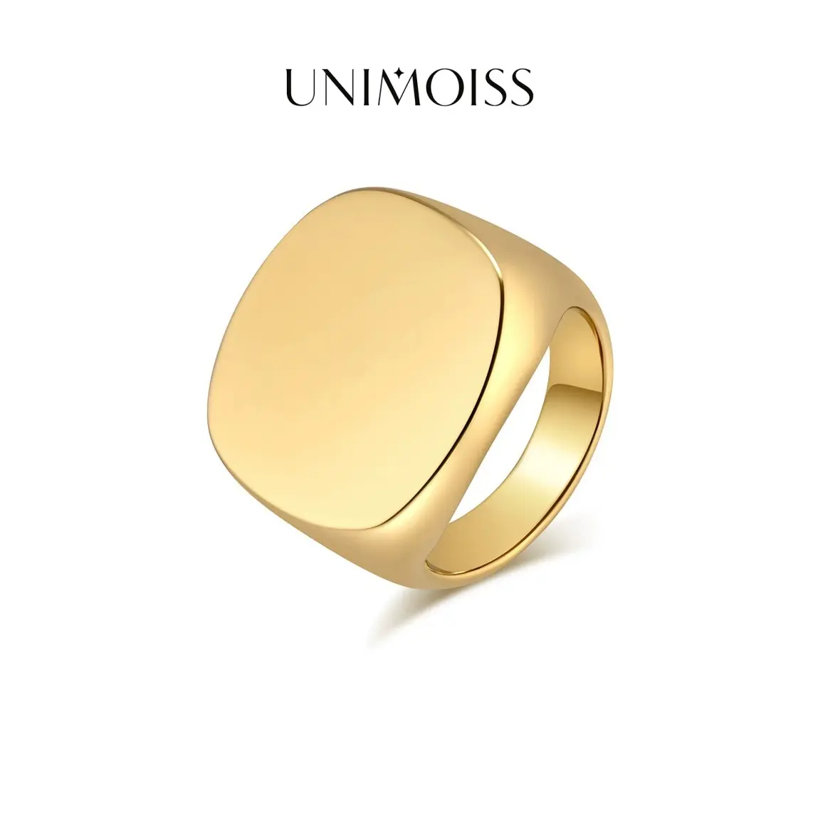 UniMoiss Chunky Square Signet Ring Bold Versatile Cocktail Ring for Women  Men Elegant Stylish Ideal for Large & Medium Hands Wedding Engagement Anniversary Valentine's Day Birthday Gift Daily Wear Jewelry
