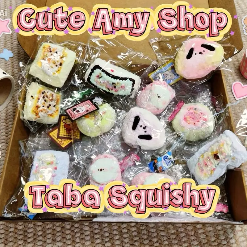 Pok Slimes & Amy Shop Handmade TabaSquishy Collectible Toy - Different Designs, Creamy Texture Taba Squishy, Soft Slow Rising Sensory Calming Fidget Tool | Rednote Squishy Shop Exclusive