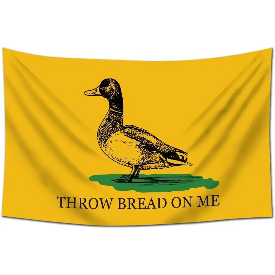 "Throw Bread On Me" Linen-Cotton Durable Tapestry (60x40in), Lightweight Hanging Banner, Funny Cotton Wall Decor Bedroom, Room Decoration for Guys' College Dorm