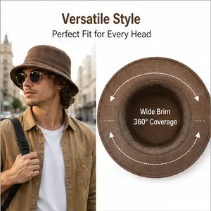 short brim  Viral Minimalist Embroidered Bucket Hat - Premium Textured Sun Protection Cap for All Seasons, Unisex & Foldabl