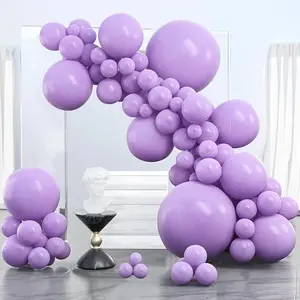 PartyWoo Pastel Purple Balloons 100 pcs Different Sizes Pack of 36 18 12 10 5 Inch Light Pastel Purple Lavender Lilac Balloon Arch Kit Garland for Baby Shower Birthday Party Decorations Purple-Q10