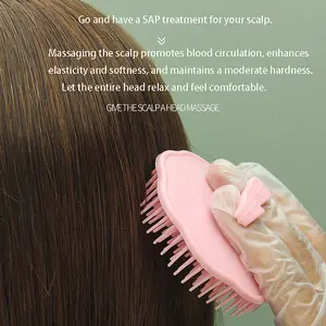 Heart-Sized Scalp Massage Comb, Abs Plastic Handle & Bristles, Gentle Detangling Hair Brush, Suitable for Normal Hair, Blue Option Available