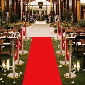 VEVOR Stanchions and Velvet Ropes 6Pcs, Hollow Base with Stainless Steel Post 32.81ft Carpet, 4 Red Velvet Ropes, Crowd Control Barriers Black Stanchions, Red Carpet Runner Poles for Party SuppliesVEVOR Super Brand Day