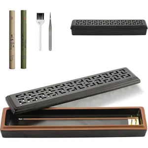 CEREMONY Incense Holder for Sticks，Ceramic Insence-Stick Holder Ash Catcher，Incense Holder Timkburner for Meditation Yoga Spa Room Decor
