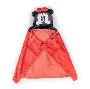 Jay Franco Official Disney Minnie Mouse Christmas Plush Hooded Blanket