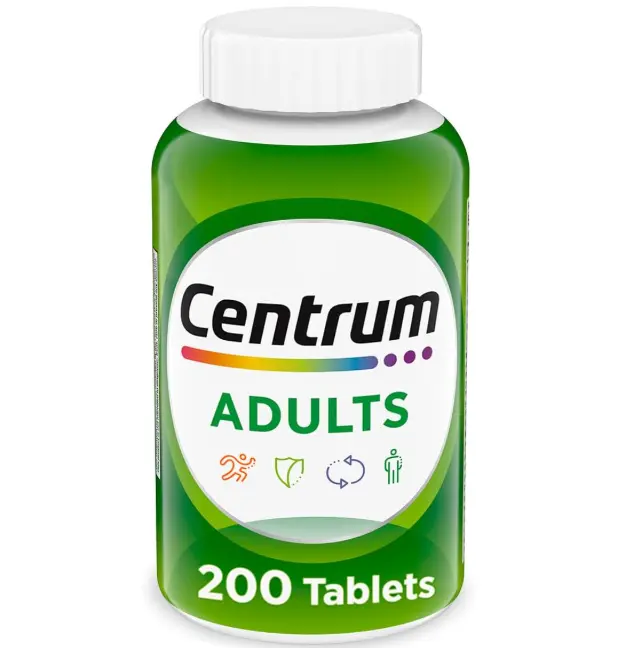 Centrum Adult Multivitamin/Multimineral Supplement with Antioxidants, Zinc, Vitamin D3 and B Vitamins, Gluten Free, Non-GMO Ingredients - 200 Count