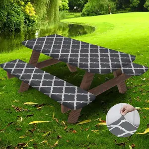 Outdoor Picnic Tablecloth Set, Including 1 Table Cover & 2 Bench Cover, Elastic Design Tablecloth Set, Home Decor Supplies