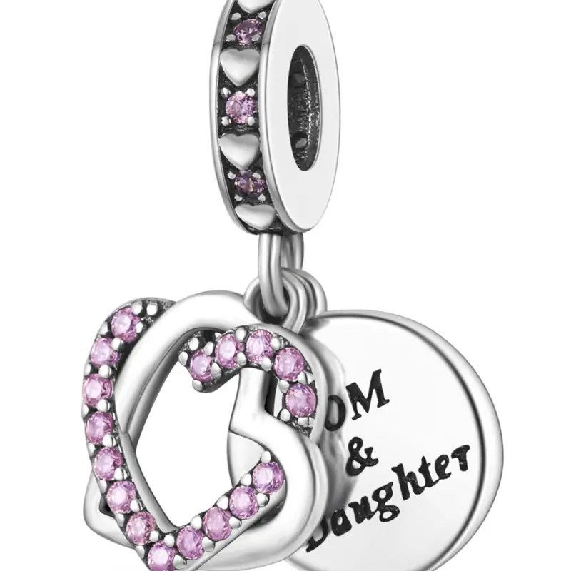 Heart Shaped Bling Rhinestone Decorated Dangle Charm, Rhinestone Pendant, Cubic Zirconia Pendant, Dangling Charms, Diy Jewelry Making Supplies for Necklace and Bracelet, Fashion Accessories for Women & Girls for Holiday Engagement Gift