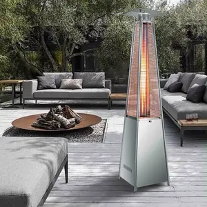 Vivicreate Pyramid Heater Patio Heater, 42,000 BTU Portable Heater With Quartz Glass Tube, Propane Outdoor Heaters for Patio, Backyard, Balcony with Wheels