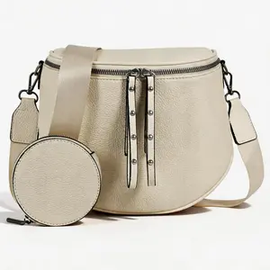 Women's Leather Crossbody Bag with Coin Pouch - Waterproof, Large Capacity, Adjustable Strap, Saddle Sling Shoulder Purse for Travel & Everyday Outings, Crossbody Bags For Women