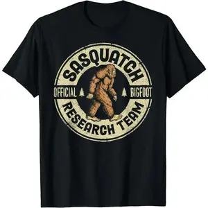 Bigfoot Research Team Retro Vintage Sasquatch T-Shirt | Unisex Cotton Tee Gift | Full Size Menswear Top