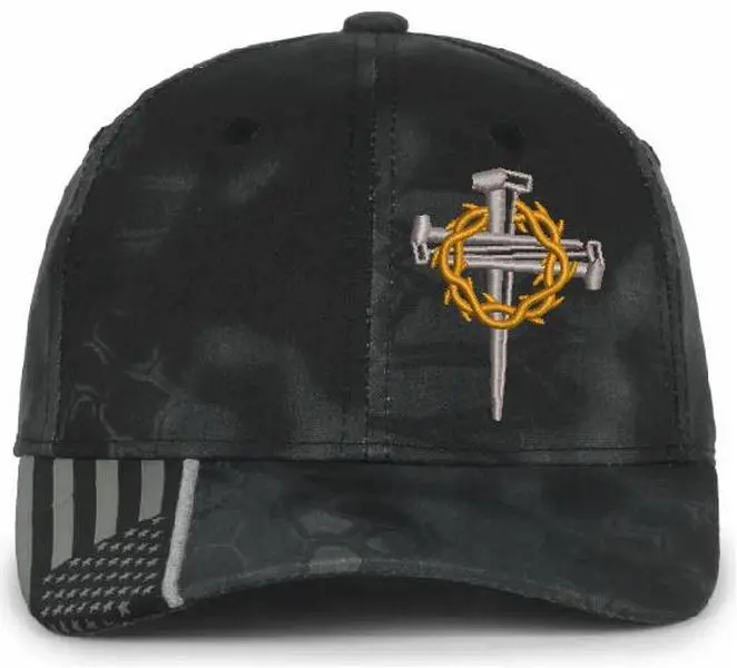 Power Creations Christian Trucker Casual Baseball Cap - Faith Cap for Men and Women, Featuring Crown of Thorns, Sacred Nails, Adjustable or Flex Fit