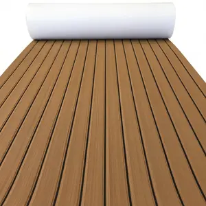 KXKZREN Premium High-Density EVA Foam Boat Decking Sheet, Marine Grade, Faux Teak Brushed Surface, Self-Adhesive Back, Non-Slip Waterproof Marine Mat for Customizable Size DIY Installation on Motorboat, Kayak,summervibes