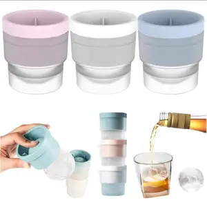 2026Summer 6-Pack Ice Ball Molds - 2.4" Large Spherical Ice Cube Trays for Whiskey & Cocktails,Reusable Silicone Freezer Mold for Cold Drinks,Hockey Puck Ice,   Perfect for Whiskey, Coffee, Cocktails, Coke ,Cold Beverages Party Drinks Disposable Tableware