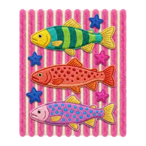 Faux Yarn Amalfi Coast Style Sardine Ready To Press Heat Transfer