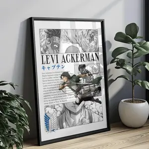 Levi Poster Attack on Titan Decor Aesthetic Anime AOT Poster