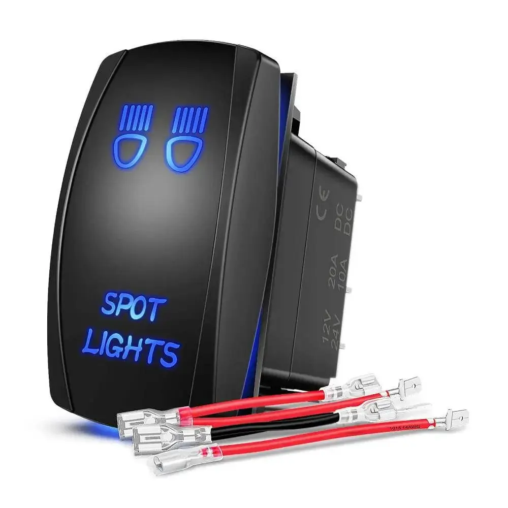 Nilight 5-Pin Laser On/Off Led Light Rocker Switch, Blue Rocker Switch Panel (Father's Day Gift), Led Light Switches
