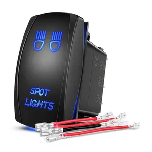 Nilight 5Pin Laser On/Off Spot Lights Rocker Switch Blue