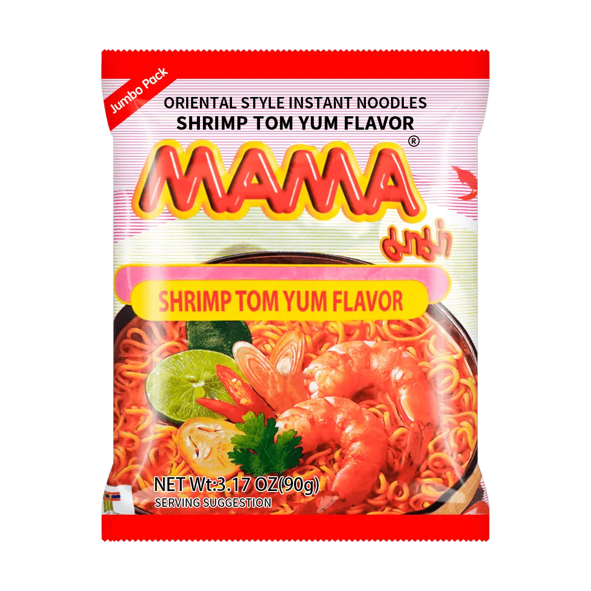 MAMA Shrimp Tom Yum Instant Noodles, 3.17oz