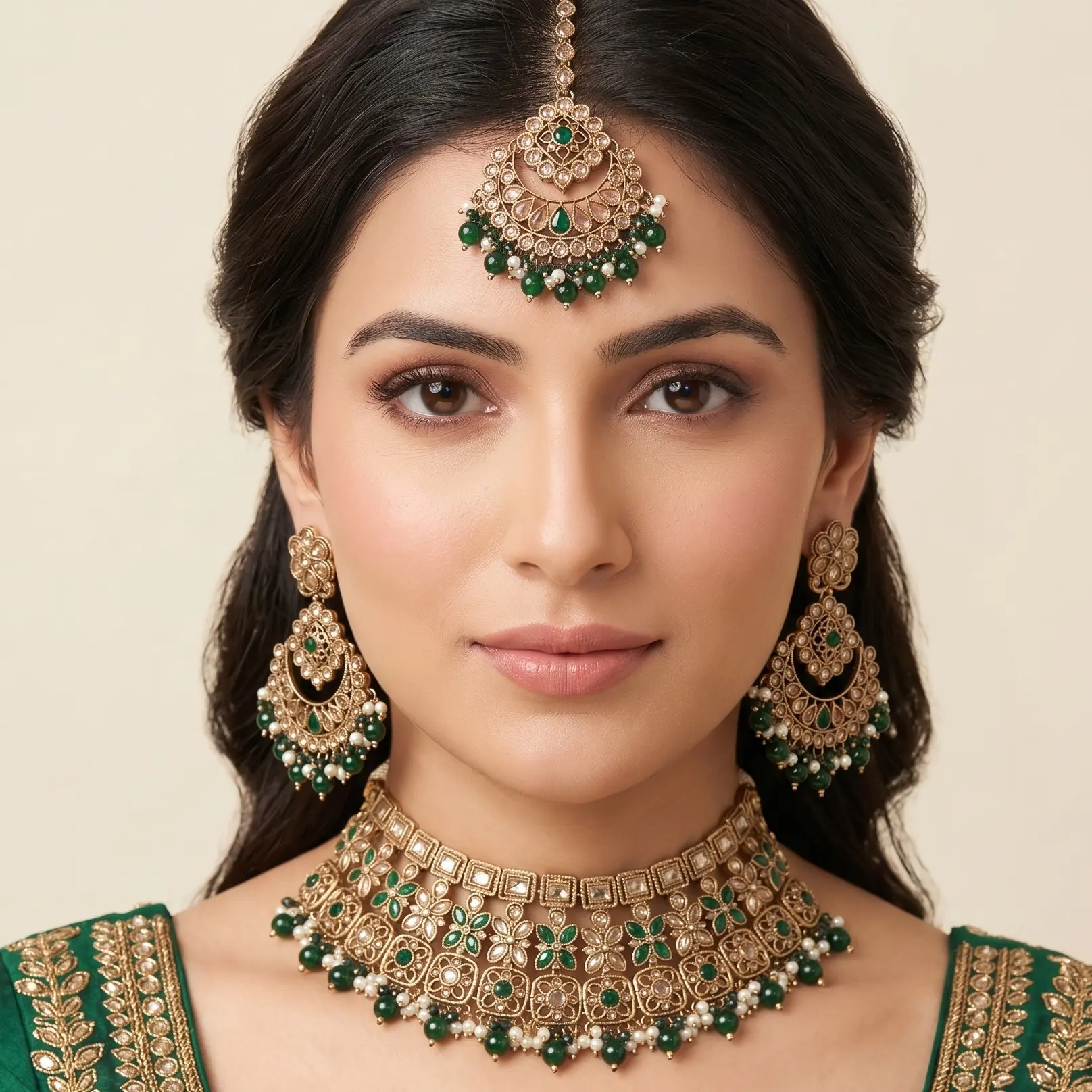Noor Polki Lightweight Bollywood Indian necklace Set
