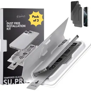 SU -  16 Pro (6.3") 3 Pack Ultra+  Screen Protector, 9H  25? Anti-Spy, Anti-Scratch, Bubble Free, Easy Installation Kit, Tempered Glass for  16 Pro - 3 Pack