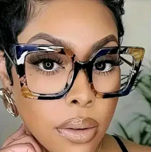 Bold & Brilliant Oversized Square Fashion Glasses - Tortoiseshell Statement Frames Acetate Material Lightweight Design Blue Light Blockers Versatile Clear Lenses