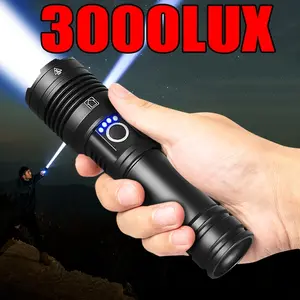 Brand New High-power LED Flashlight, Super Bright USB Rechargeable, 18650 Zoom Strong Light, XHP70 Hunting Light