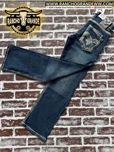 WB-2379 Western Cowboy Jeans Straight Fit Boot Cut / Pantalon Vaquero  de  Estilo Moderno