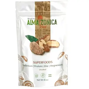 ALMA ZÓNICA – Raw unsalted premium Brazil Nuts, 1 pound (16oz) | Unsalted, Gluten-Free, Kosher | Rich in Selenium, Antioxidants & Healthy Fats | Resealable Bag | Sustainable & Ethically Sourced