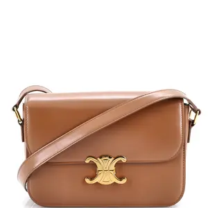 Pre-owned Celine material Messenger Bags Triomphe Shoulder Bag Smooth Calfskin Medium by Rebag