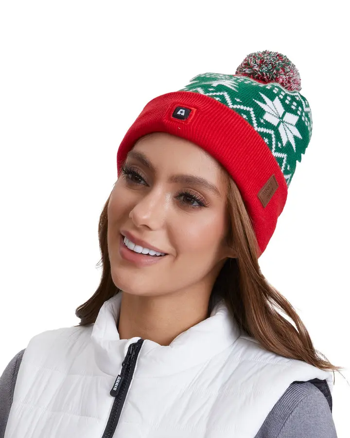 ARRIS Rechargeable Heated Beanie, Christmas Heated Hat with 3 Heat Setting for Men & Women