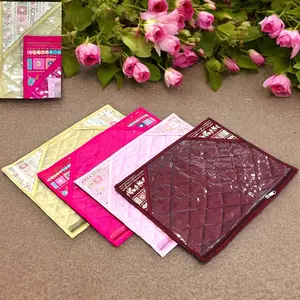 Elevate Your Wardrobe | Set of 4 Elegant Sari Bags with Zipper | Perfect for Weddings, Gift Giving & Home Organization | Protect and Cherish Your Treasures