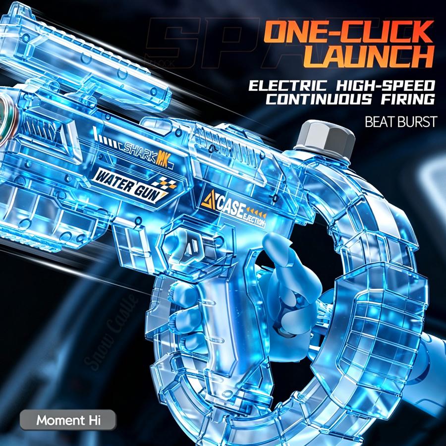 LED Electric Water Blaster with Space Energy Ring Design, Summer vibes, High-pressure & Long-range,Summervibes, Large Capacit【Safe & Harmless Water Gun Toy】 tiktokshopspringglowup
