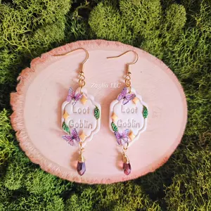 Loot Goblin Earrings | Gamer Jewelry | Fantasy Clay Earrings