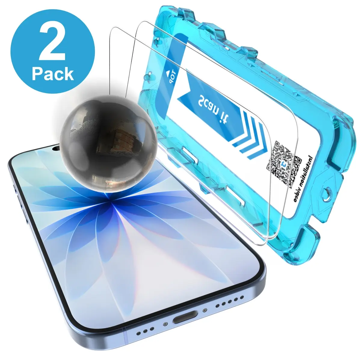 JavoYion 2-Pack Screen Protector for iPhone 17 - Dust-Free Chamber, Easy Installation, Crystal Clear, Scratch-Resistant, Ultra-Smooth Touch, Case Fit, HD Clear, Kit, 9 Hardness, iphone 17 matte screen protector, iphone 17 screen protector privacy