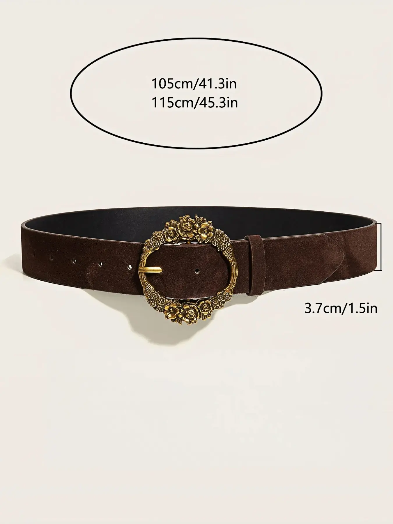 Boho Style Vintage Gold Round Buckle Belt, Fashionable Pu 