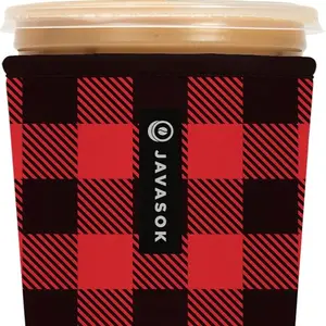 JAVASOK Sok It JavaSok Iced Coffee & Cold Soda Insulated Neoprene Cup Sleeve Abstract Floral Design Small 16-20oz No Magnets